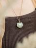 Colar Cadeado da Paz de Jade Hetian Natural Feminino Luxo Leve Vintage Nicho Simples Corrente para Clavícula Ruyi Presente de Alto Padrão