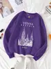 Sudadera con Estampado del Rathaus de Viena Austria para Mujer con Cuello Redondo y Suéter de Punto a Juego para Otoño