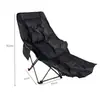 Silla Plegable Seleccionada Cuidadosamente con Algodón y Silla Luna Engrosada, Silla de Camping Portátil de Cuatro Velocidades Ajustables con Algodón y Reposapiés Reclinable
