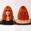 Peluca Jinhua Peluca Personalizada de Halloween Colorida Cabello Corto Rizado con Flequillo Fibra Química Cabello Corto Bob Fibra de Seda de Alta Temperatura Tocado