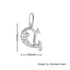 Colgantes de Animales Lindos Transfronterizos, Elementos Adorables de Oso y Delfín, Accesorios de Colgante de Acero Inoxidable Personalizados DIY Incrustados con Diamantes