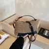 Bolso Nuevo Tejido Arcoíris para Mujer, Moderno Diseño Patchwork, Bolso de Hombro Estilo Vacaciones en la Playa, Bolso Cruzado de Moda