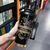 Caneca de café térmica Lírio-do-vale, aço inoxidável 316, elegante e leve, adequada para mulheres, copo de dupla finalidade, garrafa de água portátil com alça