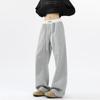 Pantalones Adelgazantes Grises Pantalones Deportivos Cimitarra para Hombre Primavera Marca Americana Trendy Drapedo Pantalones Deportivos Sueltos Rectos Casuales