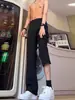 Pantalones de Vestir Negros de Pierna Ancha con Caída de Alta Gama, Pantalones Casuales de Traje Rectos para Hombre de Temporada Primavera que Hacen que las Piernas Parezcan Más Largas