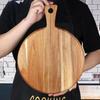 Tabla de cortar de madera de acacia transfronteriza, personalizable con asa y agujero para colgar, uso a doble cara, tabla de cortar para alimentos cocinados en la cocina, tabla de quesos de madera