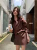 Conjunto de duas peças Limon simples e elegante: camisa de manga comprida + saia modeladora de cintura alta para looks de outono precoce para mulheres
