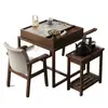 Mesa de Chá de Madeira Maciça para Varanda Novo Estilo Chinês Mesa Quadrada para Apartamento Pequeno Mesa de Café Mesa Simples para Casa Mesa Quadrada Zen para Lazer