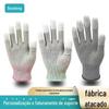 Luvas com Revestimento de Fibra de Carbono Antiestático para Dedos Luvas com Revestimento de Fibra de Carbono e PU para Dedos Luvas com Revestimento Antiestático para Dedos Proteção