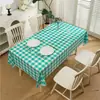 Toalha de Mesa Impermeável e à Prova de Óleo Estilo Nórdico Sem Lavagem Peva Moderna Simples Xadrez Pequeno Tapete para Festa Piquenique Toalha de Mesa Xadrez