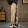 Pantalones Casuales de Pierna Recta Williampolo para Hombre Otoño e Invierno Forrados de Felpa Engrosados Algodón Puro Sueltos Versátiles Cálidos para Hombre