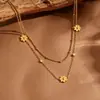 Set de Joyería de Acero de Titanio Flor de Margarita: Tobillera de Crisantemo, Aretes, Collar, Pulsera Conjunto, Conjunto de Margaritas Pequeñas de Verano