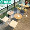 Mesa y silla de madera maciza para celebridad de Internet, sencilla y fresca, para cafetería, tienda de té con leche, silla, bebida, pastel, hamburguesería, combinación de mesa y silla.