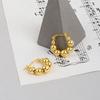 Aretes de Cuentas Geométricas de Plata S925 Nueva de Estilo Coreano Aretes Puños para Orejas de Alta Gama Aretes Nicho Minimalistas