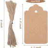 Etiqueta de papel kraft en blanco grabable, etiqueta con mensaje para hornear, regalo, pizarra pequeña de madera rectangular, colgante de cuerda de cáñamo