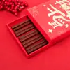Palillos de Año Nuevo Palillos de Madera para Alitas de Pollo Caja de Regalo 10 Pares Caja de Regalo de Sándalo Rojo Embalaje Año del Caballo Palillos de Madera Sin Pintura Sin Cera