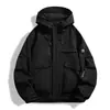 Cortavientos con Capucha Estilo Ropa de Trabajo Nuevo Varios Colores Disponibles Corte Holgado Hombros Caídos Chaqueta Diaria para Estudiantes para Exteriores