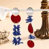 Pendientes Largos Contrastantes Rojos y Azules, Pendientes Exagerados de Borlas, Pendientes Personalizados de Temperamento para Vestido de Novia al por Mayor