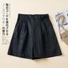 Fotografía Real Pantalones Cortos de Pierna Ancha de Algodón y Lino Verano para Mujer Retro Sueltos Adelgazantes Casual Talla Grande Pantalones de Mujer Pantalones de Algodón y Lino Finos