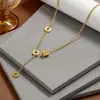 Colar Feminino Clássico Cintura Fina Personalidade Contas da Sorte Celebridade da Internet Simples Números Romanos Caminho para a Riqueza Corrente de Clavícula de Aço Titânio