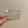 Peine para el Cabello con Forma de Lazo de Corazón con Perlas y Pedrería Estilo Coreano para Mujer, Pinza Lateral de Cabello de Alta Gama y Elegante, Pinza para el Flequillo, Pinza para el Cabello t