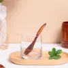2025 Colher de Madeira Curta Atacado Colher de Café de Madeira Maciça com Mexedor de Açúcar Doméstica Pintura Antiga Colher de Sorvete para Crianças