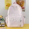 Mochila nueva estilo fresco a cuadros con encaje transfronterizo, versátil para el uso diario, gran capacidad, adecuada para ir al trabajo y uso estudiantil