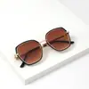 Óculos de Sol Infantis Quadrados Armação Semi-metal Distinta Estilo Coreano Moderno Lente Degradê Óculos de Sol para Meninas Bebês Meninos