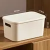 Cesta de Armazenamento para Miudezas Caixa de Armazenamento para Cosméticos Caixa de Armazenamento de Plástico com Tampa para Mesa de Dormitório de Estudante Caixa de Acabamento para Cozinha