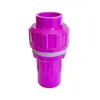 PVC morado codo directo T válvula de bola unión superior e inferior conector de escape fuerte de agua accesorios de tubería de suministro de agua para acuario tubería de acuario 6