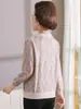 Camiseta base de manga larga de otoño para madre, camiseta fina estampada para mujeres de mediana edad y mayores, top con cuello de primavera y otoño para abuela