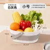 Cesta Drenante Dobrável de Camada Dupla Utensílios de Cozinha Bacia para Lavar Vegetais Bandeja de Frutas Doméstica para Sala de Estar Cesta de Armazenamento para Acampamento ao Ar Livre
