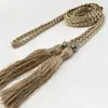 Cinto de Franja Tecido Cinto Fino Feminino Corda de Laço Coreana Decoração de Nó de Saia Corrente de Cintura Corda de Cintura Estudante
