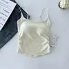 Estilo Lujuria Pura Diseño Dulce y Picante Camisola Plisada para Mujer con Almohadillas para el Busto, Ropa Interior y Exterior de Una Copa Hermoso Top de Espalda para Mujer
