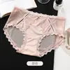 Bragas Sexis de Satén de Lujo Ligero con Encaje para Mujer, Estilo Puro Deseo, Malla Hueca, Seda de Morera, Entrepierna Antibacteriana, Calzones Transpirables para Mujer