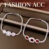 Pulsera con Cierre Ovalado de Circonita Transfronteriza Europea y Americana, Pulsera Versátil Exquisita y de Moda, Joyería de Lujo Ligero de Alta Gama al por Mayor