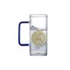 Taza de Jugo con Mango de Color Venta Taza Cuadrada Simple de Vidrio Taza de Té de Leche para el Hogar Taza Transparente de Vidrio de Una Sola Capa