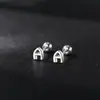 Brincos de Prata 999 Simples e Versáteis para DIY com Letras, Acessórios de Orelha Frescos e Doces