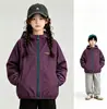 Jaqueta Infantil de Outono/Inverno para Meninos e Meninas, Modelo 2026, Forro de Fleece, Aveludado Plus, Espessada, Blusa com Capuz