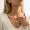 Pendientes de aro con forma de corazón de diamantes de imitación creativos, superventas transfronterizos europeos y americanos, conjunto de joyería elegante y favorecedor