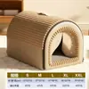 Cama para gato, adecuada para todas las estaciones, incluido el invierno, con un asa para transportarla fácilmente; una casa semi-cerrada y plegable para perros pequeños y medianos