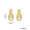 Pendientes de Moda de Lujo Ligero con Forma de Nariz de Cerdo y Diamantes, Pendientes Elegantes de Diseño de Nicho, Pendientes Versátiles de Gama Alta para Ropa de Trabajo