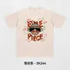 Camiseta Informal Holgada de Manga Corta con Estampado de Dibujos Animados y Anime, Algodón Lavado Transpirable Delgado de Verano, Transfronteriza, 230g