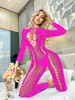 Ropa Íntima Sexy de Manga Larga Transfronteriza Europea y Americana Ropa de Malla Mono Sexy de Malla Rasgada Pijama Falda que Cubre la Cadera Ropa de Malla K038