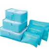 Bolsa de almacenamiento de ropa de viaje de fábrica directa, juego de 6 piezas, organizador de trajes de viaje, ropa interior, juego de 6 bolsas de almacenamiento