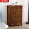 Cômoda de Madeira Maciça Estilo Americano, Armário de Armazenamento, Gabinete de Cinco Gavetas para Sala de Estar Totalmente Montado, Armário de Armazenamento Tipo Gaveta Montado na Parede, Gabinete Vintage para Quarto