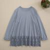 Camiseta Base de Manga Longa Estilo Mori Girl Doce Japonês e Coreano para Outono e Inverno, Pulôver Versátil Solto com Patchwork Cor Sólida