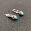 Pulóver de vid de sangre de pollo tubo plateado incrustado turquesa plata Xizang accesorios de revestimiento de vid de diamante DIY hebilla de pulsera de madera