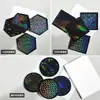 Molde de Silicona para Posavasos Holográfico Láser de Resina DIY Amapola Redondo Cuadrado Hexagonal Molde para Exhibidor Láser