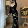 Nuevo Vestido Retro Floral de Tirantes Finos Estilo Chino 2026 Verano Nuevo Ajustado Cola de Pez Elegante Vestido Largo Conjunto